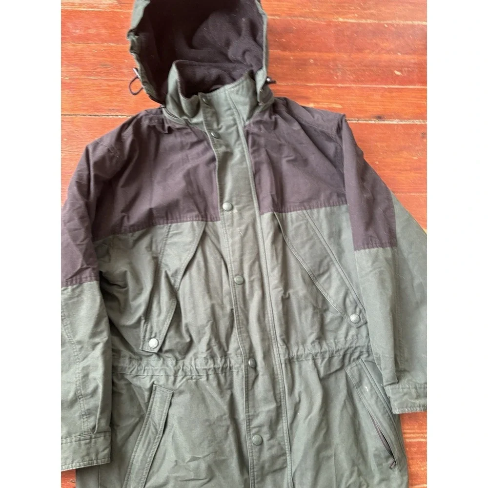 Eddie Bauer Hooded Jacket Chore Barn Coat Parka Mens M Plaid Wool Lined Field